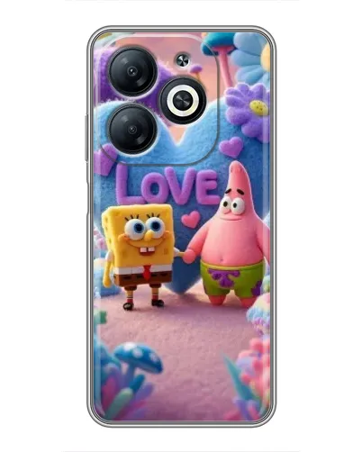 Чехол для Infinix Smart 8 с картинкой «Губка Боб Патрик»