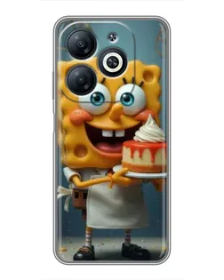 Чехол для Infinix Smart 8 с картинкой «Повар Спанч Боб»