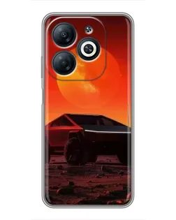 Чехол для Infinix Smart 8 с картинкой «Cybertruck на Марсе»