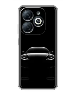 Чехол для Infinix Smart 8 с картинкой «Силуэт Tesla Night»
