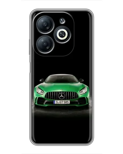 Чехол для Infinix Smart 8 с картинкой «Mercedes — неоновый лого»