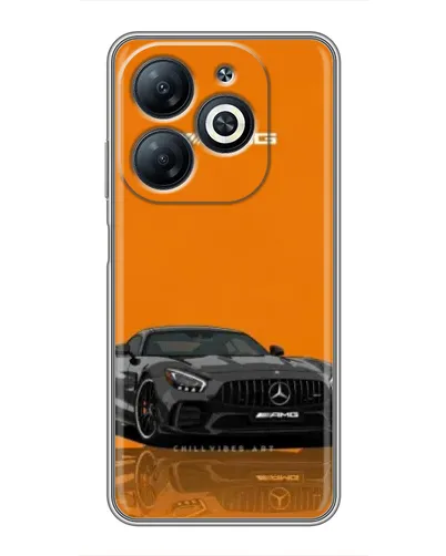 Чехол для Infinix Smart 8 с картинкой «Оранжевый Mercedes AMG»