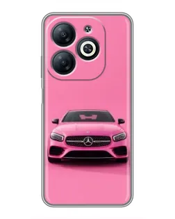 Чехол для Infinix Smart 8 с картинкой «Розовый Mercedes AMG»