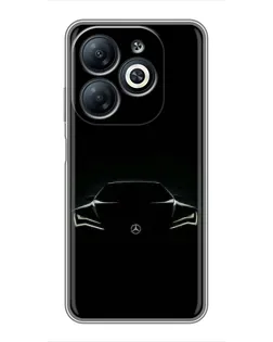 Чехол для Infinix Smart 8 с картинкой «Mercedes — силуэт авто»