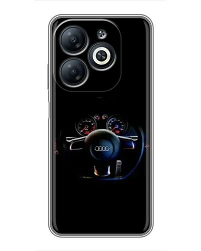 Чехол для Infinix Smart 8 с картинкой «Салон Audi — руль»