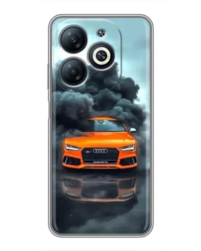 Чехол для Infinix Smart 8 с картинкой «Audi в облаках дыма»