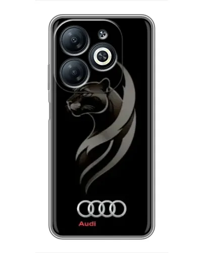 Чехол для Infinix Smart 8 с картинкой «Графика — пантера и Audi»