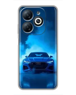 Чехол для Infinix Smart 8 с картинкой «Audi — голубая энергия»