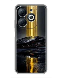 Чехол для Infinix Smart 8 с картинкой «Ночной Lamborghini драйв»