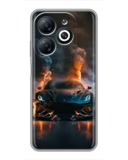 Чехол для Infinix Smart 8 с картинкой «Lamborghini дымная эстетика»