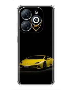 Чехол для Infinix Smart 8 с картинкой «Lamborghini желтый акцент»