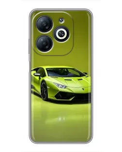 Чехол для Infinix Smart 8 с картинкой «Салатовый Lamborghini Huracan»