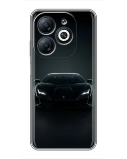 Чехол для Infinix Smart 8 с картинкой «Черный Lamborghini Aventador»