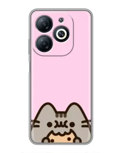 Чохол для Infinix Smart 8 з картинкою «Pusheen та печиво» Чохол для Infinix Smart 8 з картинкою «Pusheen та печиво»