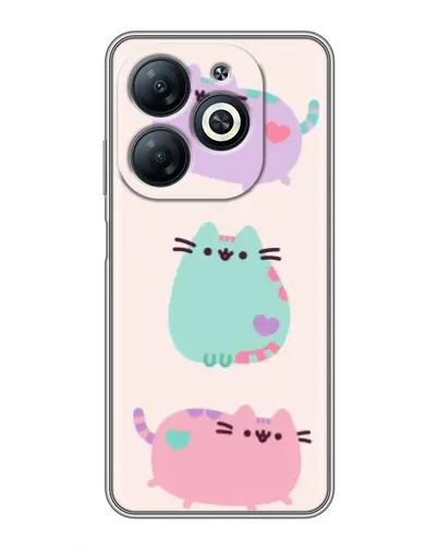 Чехол для Infinix Smart 8 с картинкой «Pusheen трио»