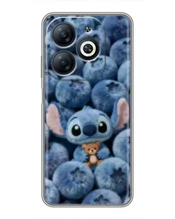 Чехол для Infinix Smart 8 с картинкой «Стич и голубика»