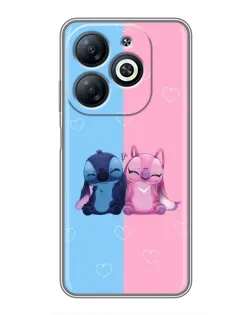 Чехол для Infinix Smart 8 с картинкой «Stitch и Angel Love»