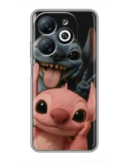 Чехол для Infinix Smart 8 с картинкой «Стич и Ангел»