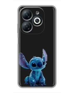 Чехол для Infinix Smart 8 с картинкой «Стич на черном»