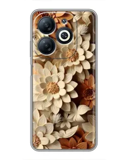 Чохол для Infinix Smart 8 з картинкою «Бежевий флористичний декор»