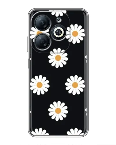 Чехол для Infinix Smart 8 с картинкой «Ромашки на черном» Чехол для Infinix Smart 8 с картинкой «Ромашки на черном»
