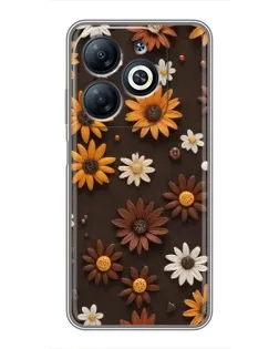 Чохол для Infinix Smart 8 з картинкою «Візерунок з маленьких соняшників»