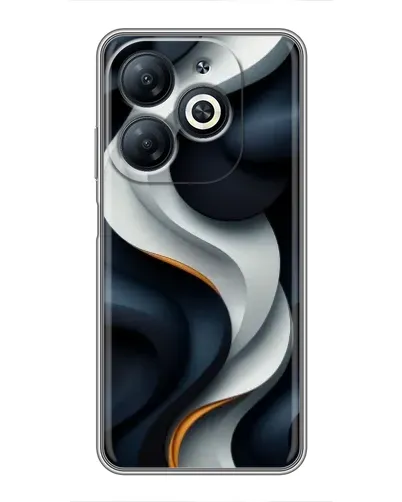 Чехол для Infinix Smart 8 с картинкой «Объемные черно-белые ленты»
