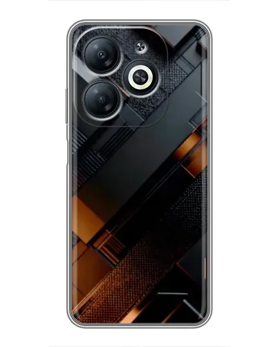 Чехол для Infinix Smart 8 с картинкой «Черные геометрические блоки»