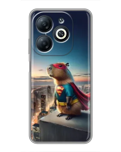 Чехол для Infinix Smart 8 с картинкой «Капи-мен супергерой»