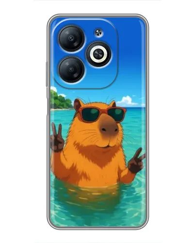 Чехол для Infinix Smart 8 с картинкой «Морская капибара»