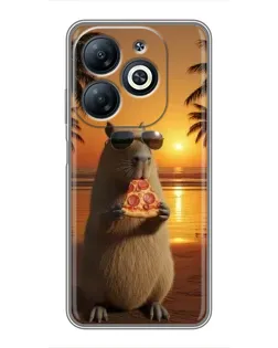 Чохол для Infinix Smart 8 з картинкою «Капібара з піцою» Чохол для Infinix Smart 8 з картинкою «Капібара з піцою»