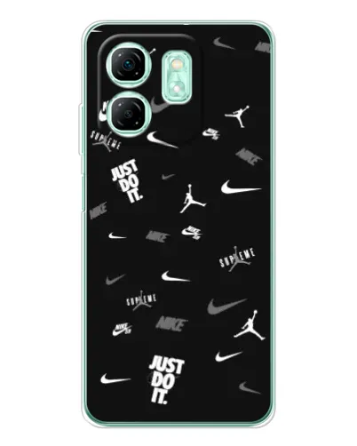 Чехол для Infinix Smart 9 с картинкой «Nike Black Pattern»