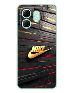 Чехол для Infinix Smart 9 с картинкой «Золотой Nike на металле»