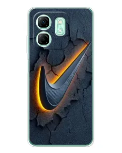 Чехол для Infinix Smart 9 с картинкой «Объемный логотип Найк»