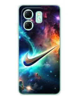 Чехол для Infinix Smart 9 с картинкой «Космический Nike Swoosh»