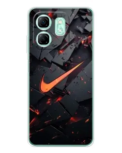 Чехол для Infinix Smart 9 с картинкой «Nike — эффект разломов»