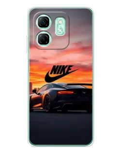 Чехол для Infinix Smart 9 с картинкой «Nike и суперкар»