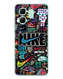 Чехол для Infinix Smart 9 с картинкой «Яркий коллаж Nike»