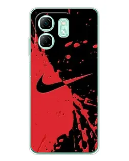 Чехол для Infinix Smart 9 с картинкой «Красные брызги Nike»