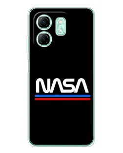 Чехол для Infinix Smart 9 с картинкой «NASA — классика Red Blue»