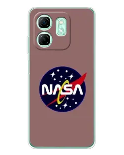Чехол для Infinix Smart 9 с картинкой «NASA — ретро космос»