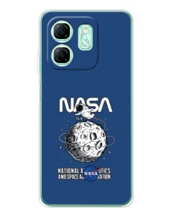 Чехол для Infinix Smart 9 с картинкой «NASA — лунная миссия»