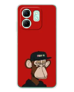 Чехол для Infinix Smart 9 с картинкой «Bored Ape — красный фон»