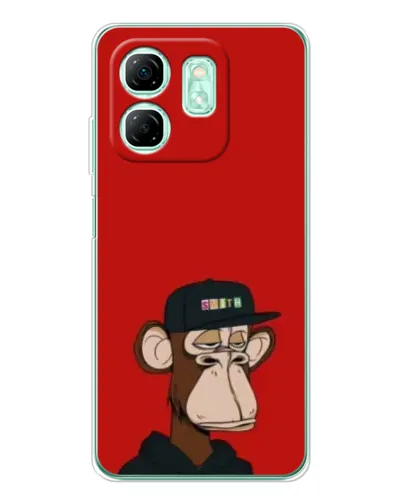 Чехол для Infinix Smart 9 с картинкой «Bored Ape — красный фон»