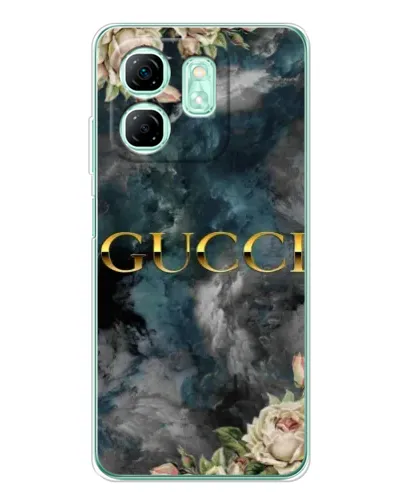 Чехол для Infinix Smart 9 с картинкой «Абстрактные цветы Gucci»