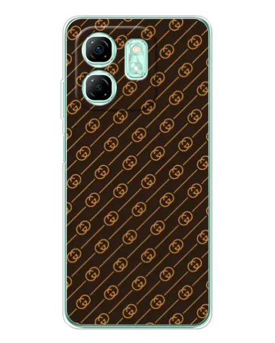 Чехол для Infinix Smart 9 с картинкой «Gucci — золотые диагонали»