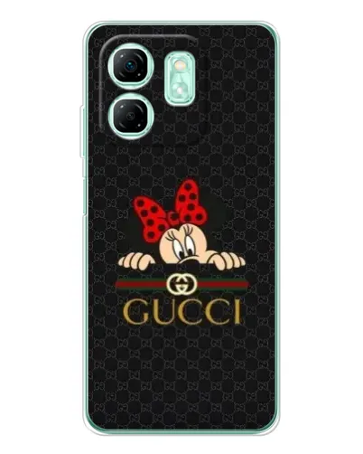 Чехол для Infinix Smart 9 с картинкой «Минни Маус Gucci — черный»