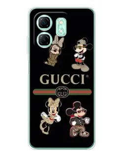 Чехол для Infinix Smart 9 с картинкой «Gucci — герои Disney и монограмма» Чехол для Infinix Smart 9 с картинкой «Gucci — герои Disney и монограмма»