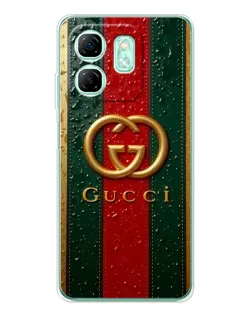 Чехол для Infinix Smart 9 с картинкой «Gucci — фирменная полоса и золото» Чехол для Infinix Smart 9 с картинкой «Gucci — фирменная полоса и золото»