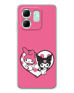 Чехол для Infinix Smart 9 с картинкой «Kuromi и My Melody»